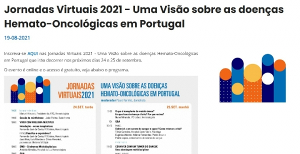 APCL com novas Jornadas Virtuais sobre doenças hemato-oncológicas